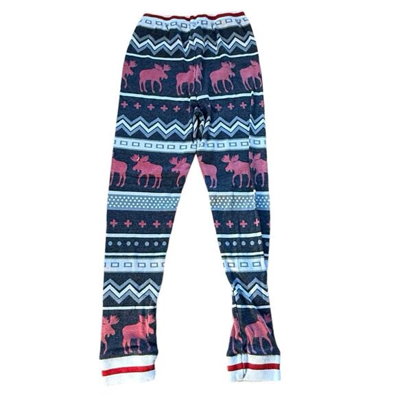 LazyOne Boys Gray/Red Moose Long Sleeve/Pants Pajama Set - 8 - Picture 5 of 9